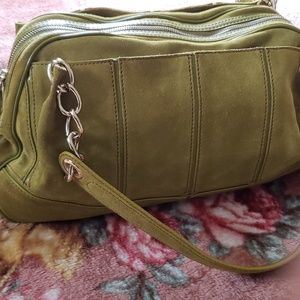 Lime/Mossy Green Suede Shoulderbag